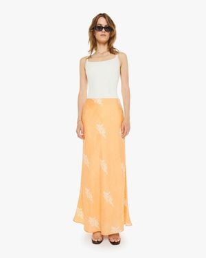 Alix Of Bohemia Lyra Silk Skirt Hibiscus Rose - White