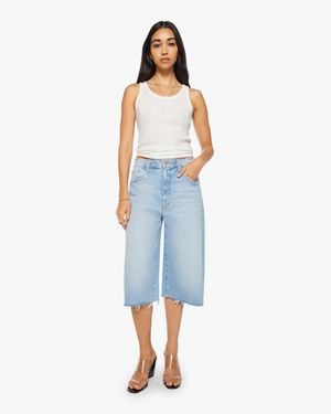 Mother The Whole Lot Zip Fray Fringe Benefits Jeans - Blue