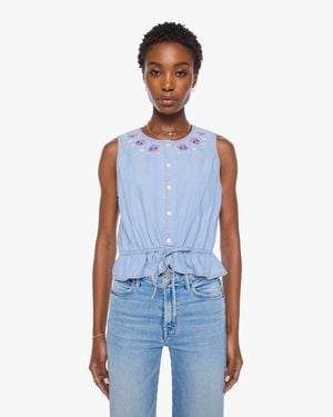 Mother The Drawn Love Letter Intuition Check Shirt - Blue