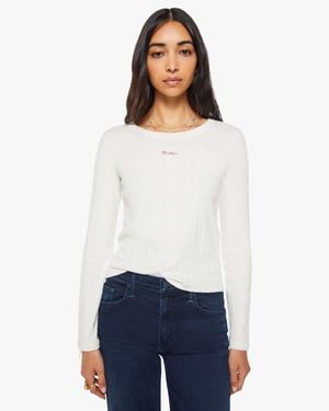 Mother The L/S Itty Bitty Ringer Whisper Shirt - White