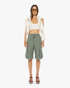 Mother The Free Fall Shorts Fray Sir,Yes Sir! - Green