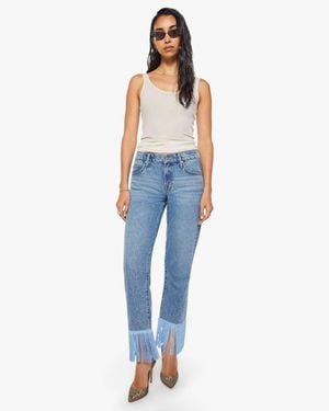 Mother Snacks! The Relish Fringe Ankle Jerky Jeans - Blue