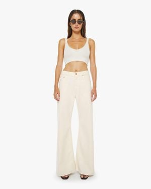 Mother Snacks! The Lemon Twist Sneak Natural Jeans - White