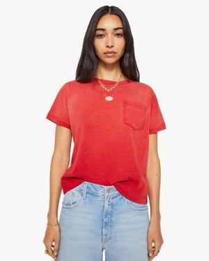 Mother The Cuffed Pocket Sinful Tomato Shirt - Red