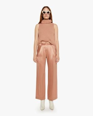 SABLYN Emerson High Rise Pleated Trousers Deep Apricot - White