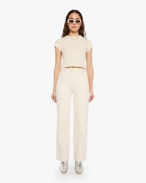 Mother The Bee's Knees Stud Finder Sneak Act Natural Pants - White