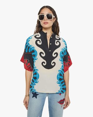 La DoubleJ X Estelle Blouse Pacific Placee Shirt - Blue