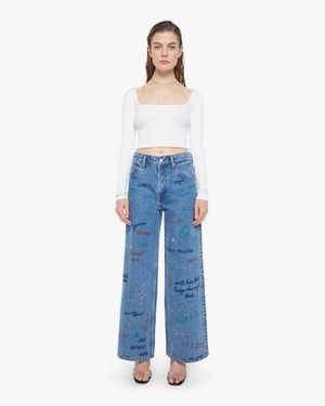 Mother Snacks! The Mid Rise Double Dip Nerdy Alphabet Soup Jeans - Blue