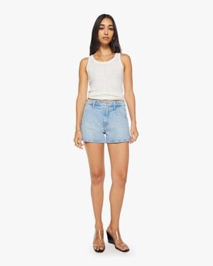 Mother The Pleated Rambler Prep Shorts Fringe Benefits - Blue