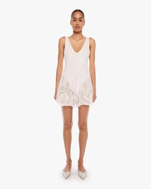 Natalie Martin Jasper Shorts Athena Embroidery Salt - White