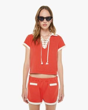 Mother The Lace Up Match Fiery T-Shirt - Red