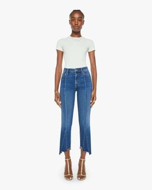 Mother The Insider Crop Pointy Fray Scorchin' Hot Jeans - Blue