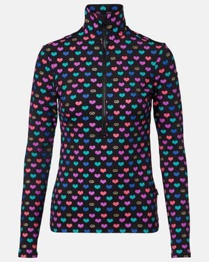 Goldbergh Cuori Printed Ski Top - Blue