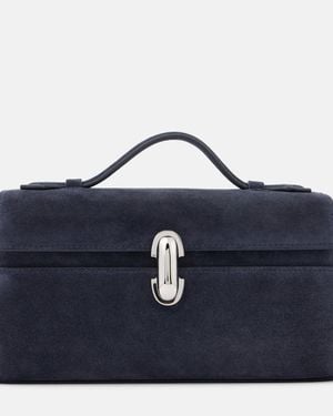 SAVETTE Symmetry Pochette Suede Tote Bag - Blue
