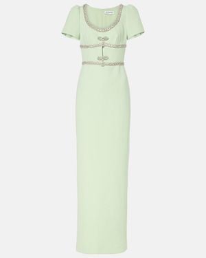 Self-Portrait Embellished Crepe Gown - Green