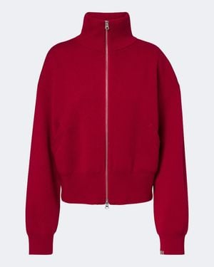 Extreme Cashmere N°385 Xtra Cute Cashmere Zip-Up Sweater - Red
