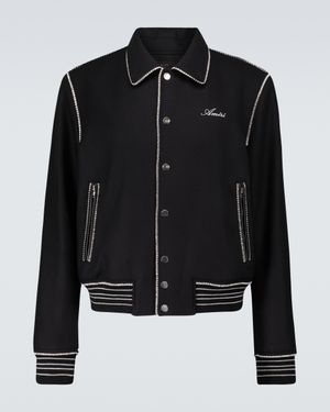 Amiri Cherub Crystal-embellished Wool Jacket - Black