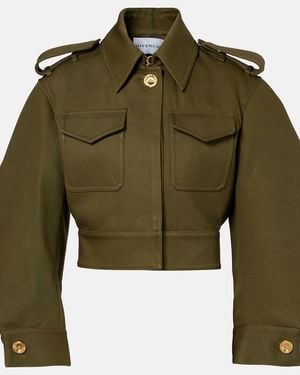 Givenchy Cropped Cotton And Wool Jacket - Green
