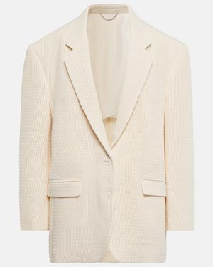 Magda Butrym Single-Breasted Cotton-Blend Blazer - White