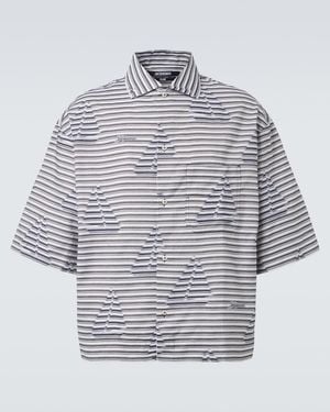 Jacquemus Plage Striped Cotton Bowling Shirt - White