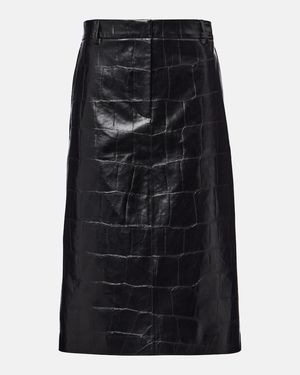 Stella McCartney Croco Pencil Skirt - Black