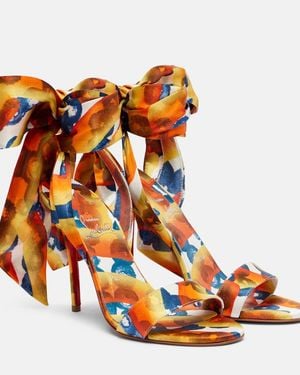 Christian Louboutin Miss Z Sandale Du Désert Silk Sandals 100 - Orange