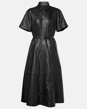 Altuzarra Kiera Leather Shirt Dress - Black