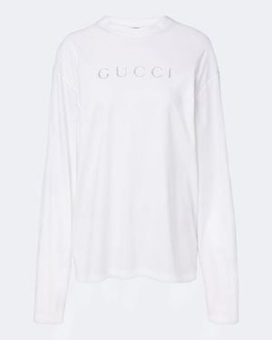 Gucci T-Shirt Aus Baumwoll-Jersey - Weiß