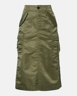 Sacai Pleated Midi Skirt - Green
