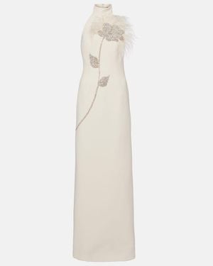 Rebecca Vallance Starlight Embellished Halterneck Gown - White