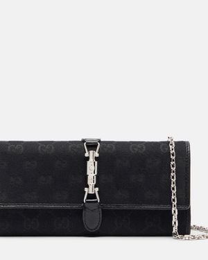 Gucci Clutch Jackie Gg Aus Canvas - Schwarz