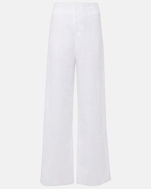 Faithfull the Brand Isotta High-Rise Linen Straight Trousers - White