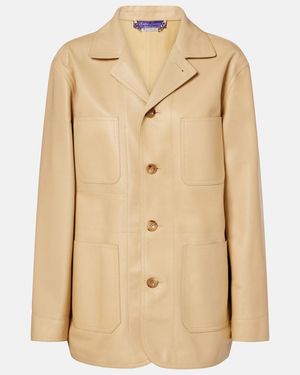 Ralph Lauren Adrianna Leather Jacket - Natural