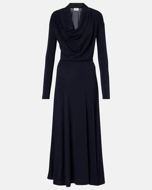 TOVE Eadan Draped Jersey Midi Dress - Blue