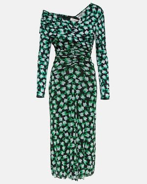 Diane von Furstenberg Fabian Polka-Dot Midi Dress - Green