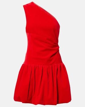 Patou One-Shoulder Cotton Minidress - Red