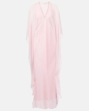 The Sei Caped Silk Chiffon Gown - Pink