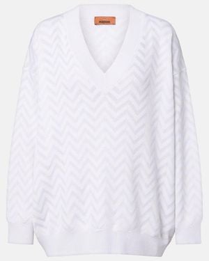 Missoni Zigzag Cotton-Blend Jumper - White