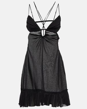 Nensi Dojaka Cutout Halterneck Cotton Minidress - Black