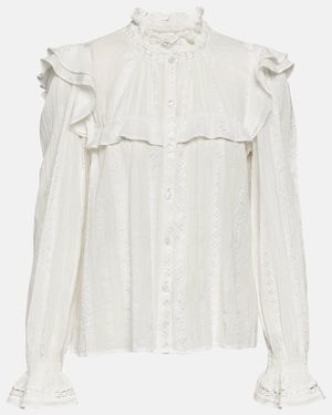 Isabel Marant Jatedy Cotton-Blend Blouse - White