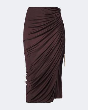 Balmain Gonna Midi - Marrone