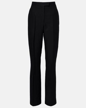 Ferragamo Gerade High-Rise-Hose Aus Faille - Schwarz