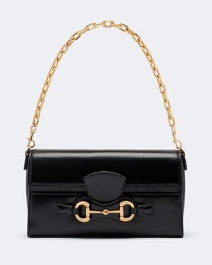 Gucci Ristretto Medium Leather Shoulder Bag - Black