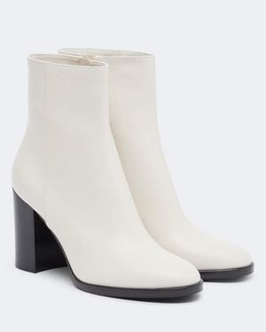 Gianvito Rossi Santiago Leather Ankle Boots - White