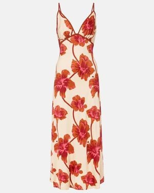 Johanna Ortiz Sendero De Astromelias Jersey Maxi Dress - Red