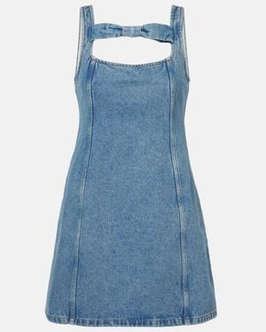 Nina Ricci Bow-Detail Denim Minidress - Blue