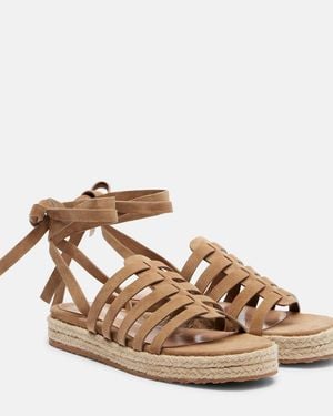 Gianvito Rossi Pompei Suede Espadrille Sandals - Brown