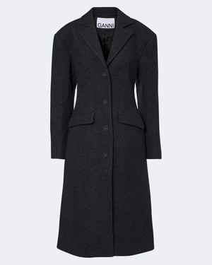 Ganni Wool And Cashmere-Blend Coat - Black