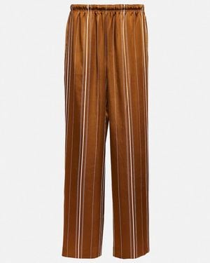 Vince High-Rise Striped Trousers - Brown