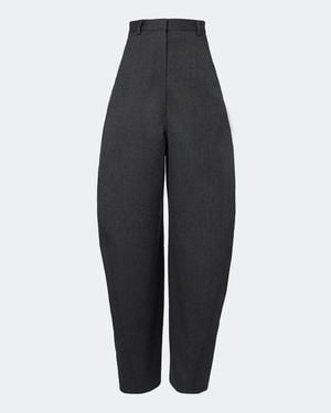 Balenciaga Wool Barrel-Leg Trousers - Blue